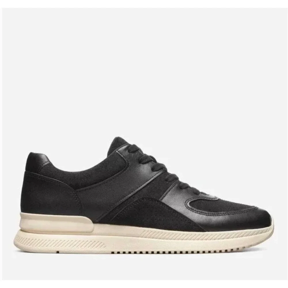 EVERLANE Leather Suede Court Sneaker Black Trainer Shoes Mens Size 11 NEW Casual